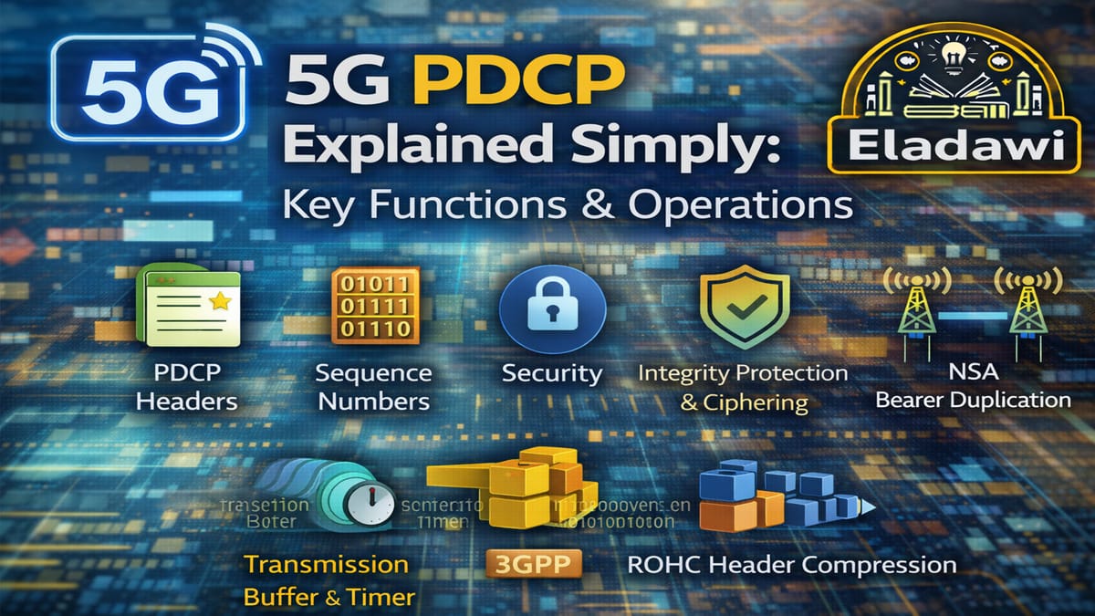 5G PDCP Complete Guide — Functions, Headers, Timers, Reordering, and Data Recovery (Article + Video)